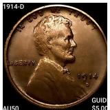1914-D Wheat Cent CLOSELY UNCIRCULATED