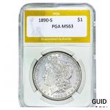 1890-S Morgan Silver Dollar PGA MS63