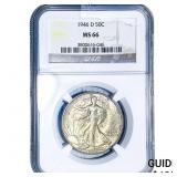 1946-D Walking Liberty Half Dollar NGC MS66