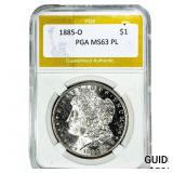 1885-O Morgan Silver Dollar PGA MS63 PL
