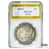1888-O Morgan Silver Dollar PGA F15 Hot Lips