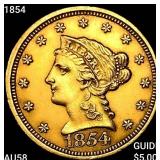 1854 $2.50 Gold Quarter Eagle CHOICE AU