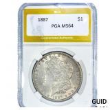 1887 Morgan Silver Dollar PGA MS64