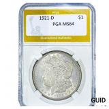 1921-D Morgan Silver Dollar PGA MS64