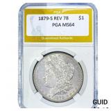 1879-S Rev 78 Morgan Silver Dollar PGA MS64