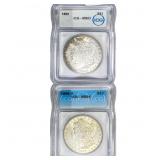 [2 Coins] 1888-1890 Morgan Silver Dollar ICG MS63-