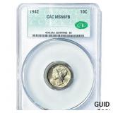 1942 Mercury Silver Dime CAC MS66 FB
