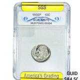 1955 Roosevelt Dime SGS MS70