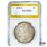 1878-S Morgan Silver Dollar PGA MS64