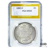 1880-O Morgan Silver Dollar PGA MS64