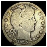 1915-S Silver Barber Quarter NICELY  CIRCULATED