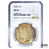1923-S Silver Peace Dollar NGC MS64