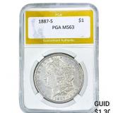 1887-S Morgan Silver Dollar PGA MS63