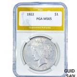 1922 Silver Peace Dollar PGA MS65