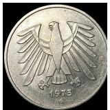 1975G West Germany Copper Nickel 5 Mark