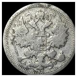 1901 Russia Silver 15 Kopeks
