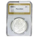 1888-S Morgan Silver Dollar PGA MS64