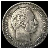 1891 Denmaek Silver 10 Ore