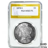1878-S Morgan Silver Dollar PGA MS63 PL