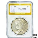 1935 Silver Peace Dollar PGA MS63