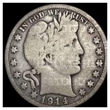 1914 Silver Barber Half Dollar NICELY  CIRCULATED