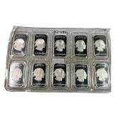 10 Buffalo 1 oz Silver Bars