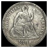 1891-O Silver Seated Liberty Dime LIGHTLY  CIRCUL