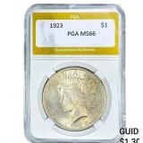 1923 Silver Peace Dollar PGA MS66