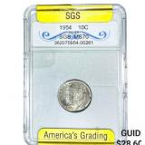 1954 Roosevelt Dime SGS MS70
