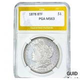 1878 8TF Morgan Silver Dollar PGA MS63