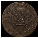 1914 Mexico Chihiahua Copper 5 Centavos