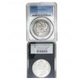 [2 Coins] 1887-1892 Morgan Silver Dollar PCGS F12