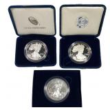 [3 Coins] 2005-2017 American Eagle 1 oz Silver Pro