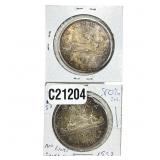 [2 Coins] 1952-1965 Silver Canada $1
