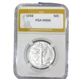 1938 Walking Liberty Half Dollar PGA MS66
