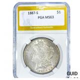 1887-S Morgan Silver Dollar PGA MS63