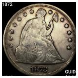 1872 Seated Liberty Dollar NEARLY UNCIRCULATED