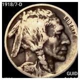 1918/7-D Buffalo Nickel LIGHTLY CIRCULATED