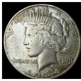 1934-S Silver Peace Dollar NEARLY  UNCIRCULATED