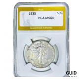 1935 Walking Liberty Half Dollar PGA MS64