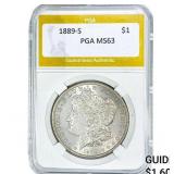 1889-S Morgan Silver Dollar PGA MS63