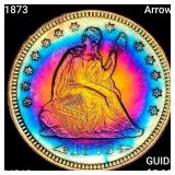 1873 Arrows Seated Liberty Quarter CHOICE BU+