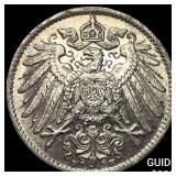 1916F Germany Wilhelm II Silver 1 Mark