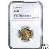 1924-D Buffalo Nickel NGC MS62