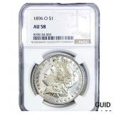 1896-O Morgan Silver Dollar NGC AU58