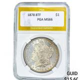 1878 8TF Morgan Silver Dollar PGA MS66