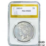 1923-S Silver Peace Dollar PGA MS65