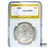 1890 Morgan Silver Dollar PGA MS64