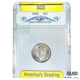 1950 Roosevelt Dime SGS MS70
