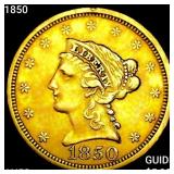 1850 $2.50 Gold Quarter Eagle CHOICE AU
